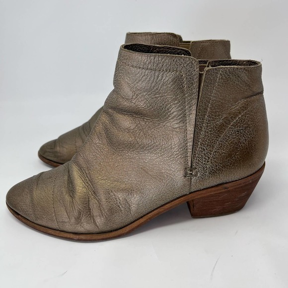 Joie Jodi Gold Metallic Leather Boots Booties Flaw Size Euro 40 - US 10 - Picture 3 of 8